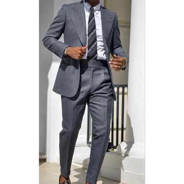 Men Suit 2 Piece Set Big Lapel Single Breasted Slim Fit Business Suits for Men Stylish Comfortable Elegant Formal Blazer and Pan