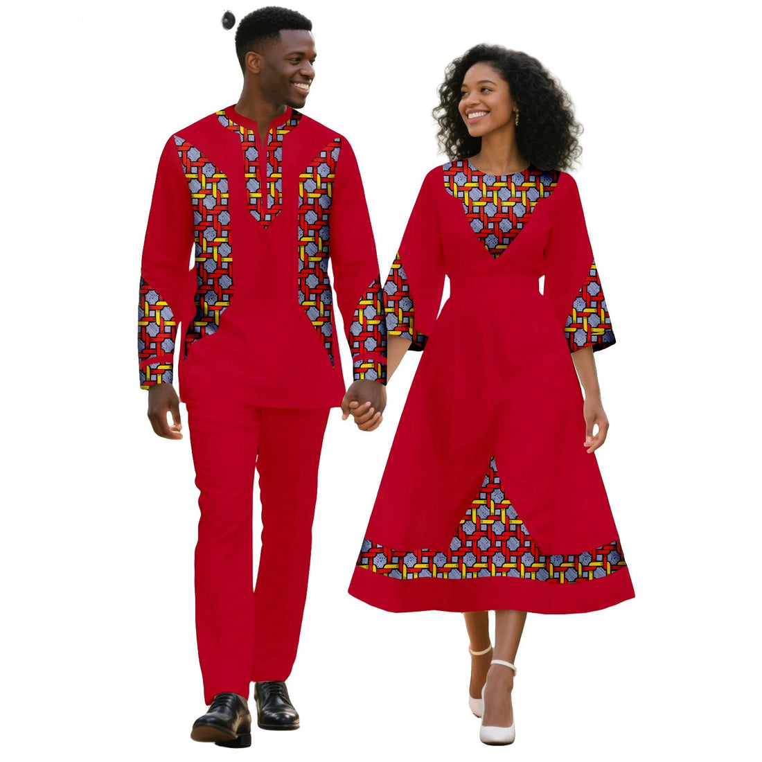 2025 African Matching Outfit for Couples Dashiki Summer Women Ruffles Dresses Bazin Riche Men Patchwork Top and Pant Sets