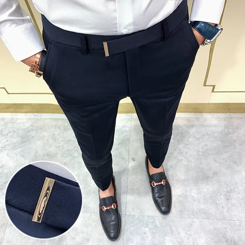 2022 Terno calças Spring Man Suit Fashion Fashion Casual Slim Business Suit Pants Men Wedding Party Work Troushers Classic Large 36