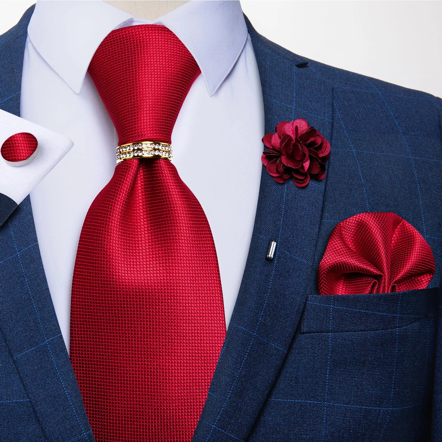 8cm Men Silk Tie White Solid Necktie Men's Formal Wedding Party Ties Cufflinks Hanky Flower Brooch Set Men Gift Corbatas DiBanGu