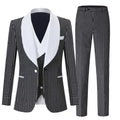 Black Dot Men Suit Classic Shawl Lapel Single Button Business Outfit Elegant Groom Wedding Set 3 Pieces(Jacket+Vest+Pants)