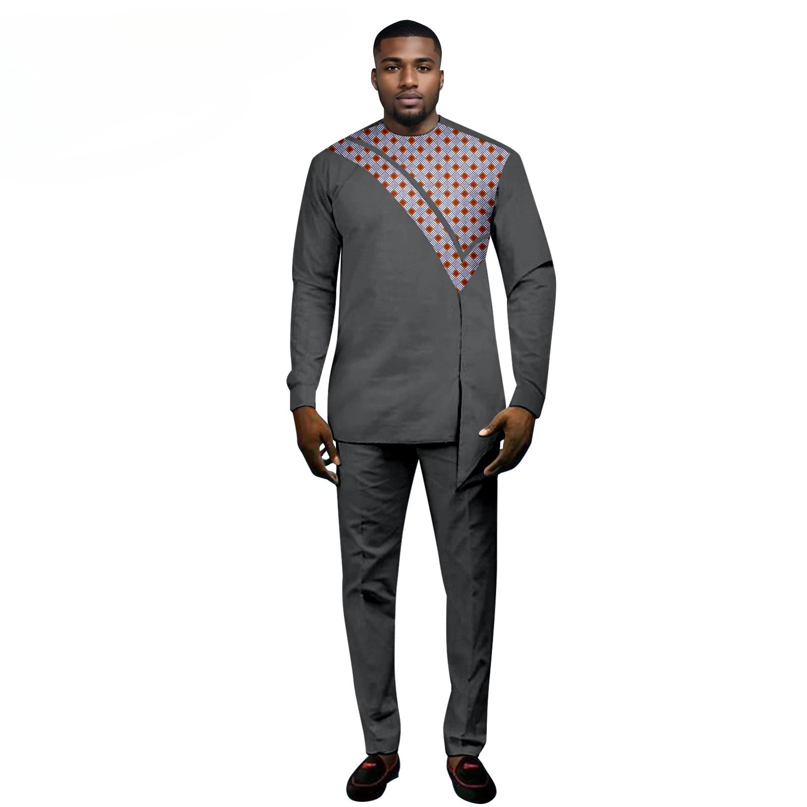 2025 Nigerian Print Men Clothes Set Dashiki Shirts with Trousers Male Pant Suits Traditional Style African Pattern Wedding Wear