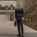 2 Piece Stripe Men Suit Business Casual Slim Fit Groomsmen For Wedding Party Prom (Blazer+Pants) High-end Costumes Hommes