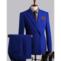 Customized Formal Suit For Men Elegant Double Breasted Notch Lapel Smart Casual Business Office Wedding Groom Tuxedo Man Set