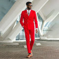 2 Pieces Jacket Pants Solid Color Men's Formal Business Office Suit Groom Wedding Dress Party  Double Breasted Blazer Set