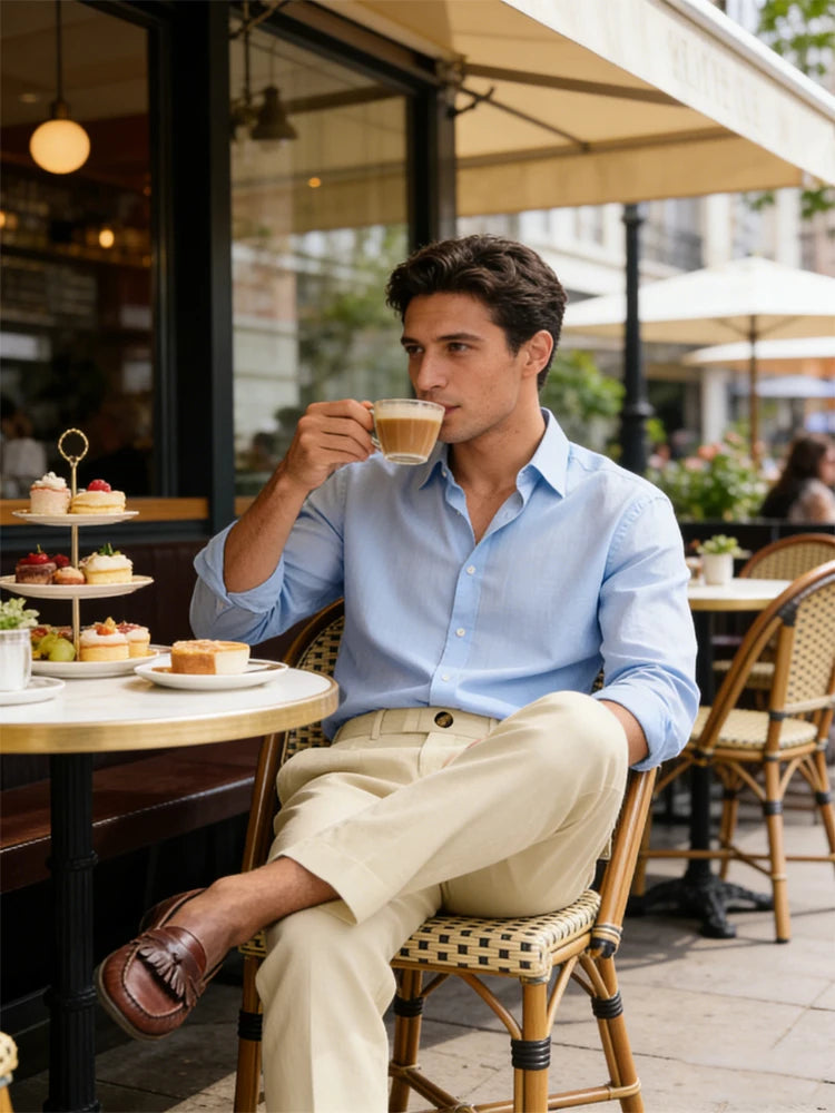 Men's Linen Straight Fit Pants Wrinkle-Resistant Lightweight Breathable Flat-Front Casual Trousers Expandable-Waist For Summer