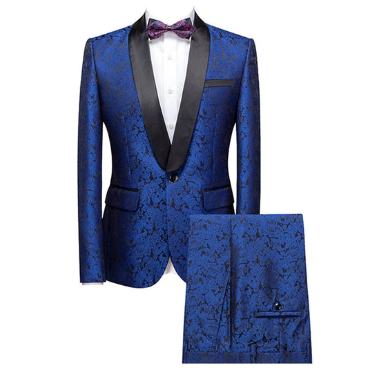 Jacquard de um botão masculino Tuxedos de lapela de xale de xale para casamento de casamento/noivo formal/parto smokings homens ternos de terno de casamento