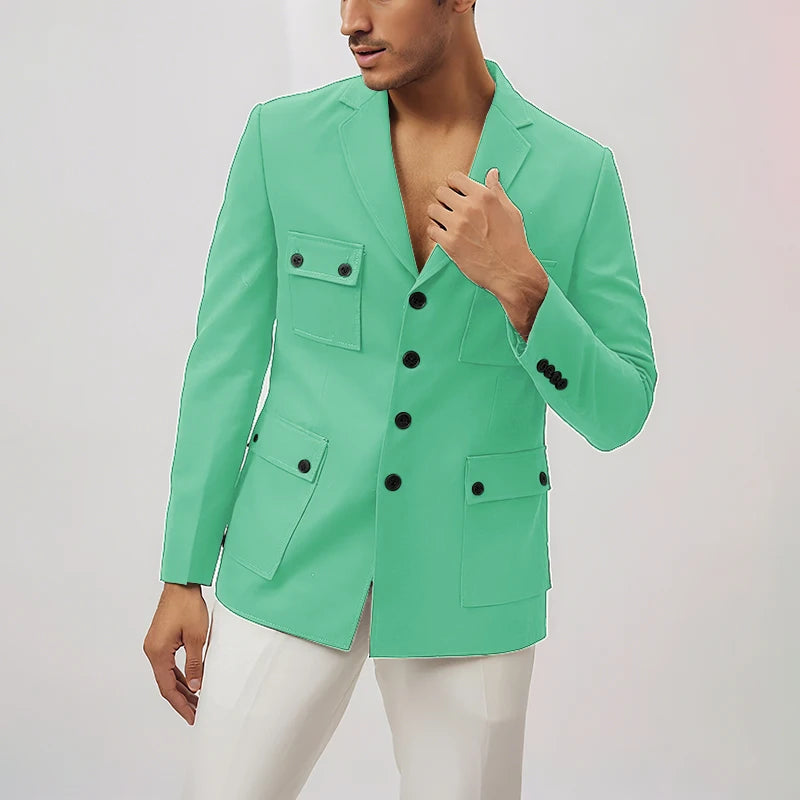 2025 New Style Stylish Men's Suit 2 Pieces Jacket Pants Casual Travel Commute Work Office Male Suits Set