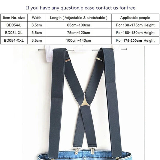 Men Casual Suspenders Elastic Suspenders Clip Belt for Men