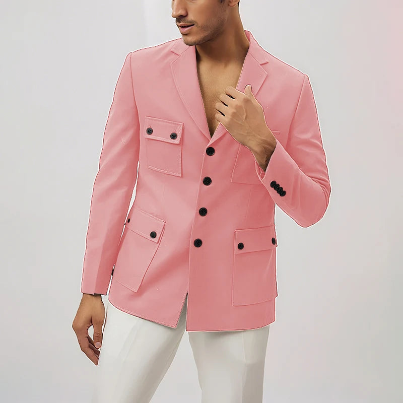 2025 New Style Stylish Men's Suit 2 Pieces Jacket Pants Casual Travel Commute Work Office Male Suits Set