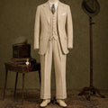 Linen Wedding Tuxedo For Summer Party 3 Pieces Beach Men Suits Slim Fit Groom Blazer Trousers Vest Set costume homme