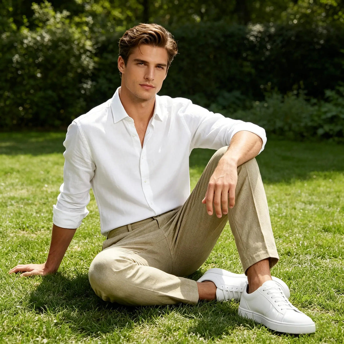 Men's Premium Linen Blend Pants Lightweight Slim Fit Wrinkle-Resistant Trousers Business Office Summer Casual Formal Wear