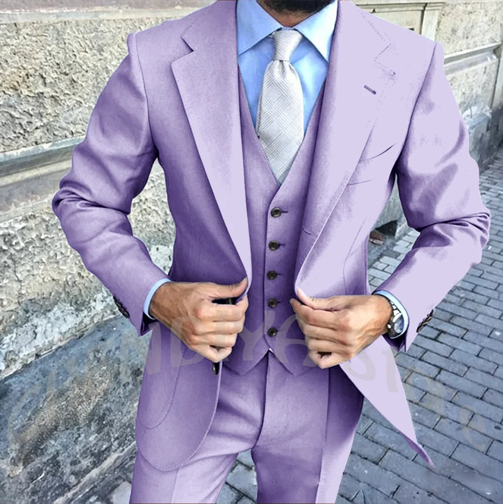 Latest Design Brown Man Work Suit Groom Tuxedos Notch Lapel Mens Business Suits Wedding  Dress Suit Sets (Jacket+Pants+Vest+Tie)