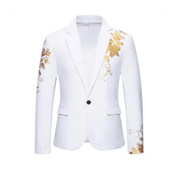 Men's spring new business two button casual single piece double slit suit jacket green top trend HT01