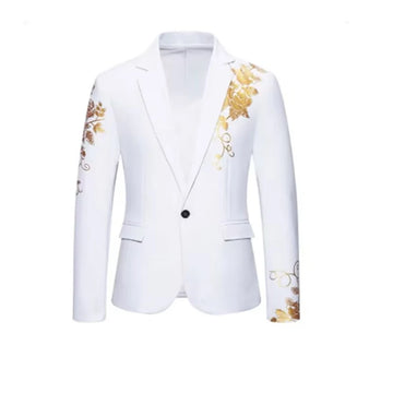 Men's spring new business two button casual single piece double slit suit jacket green top trend HT01