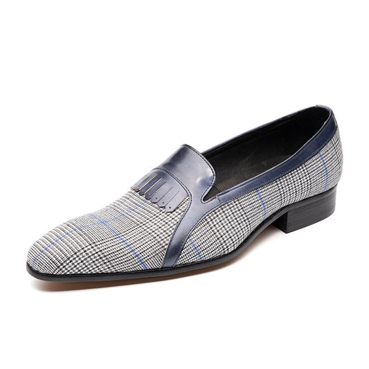 Cotton Fabric Loafer Men Shoes Unique Design for Male Fashion Casual Wedding Party Daily Footwear High Quality Pure Handmade