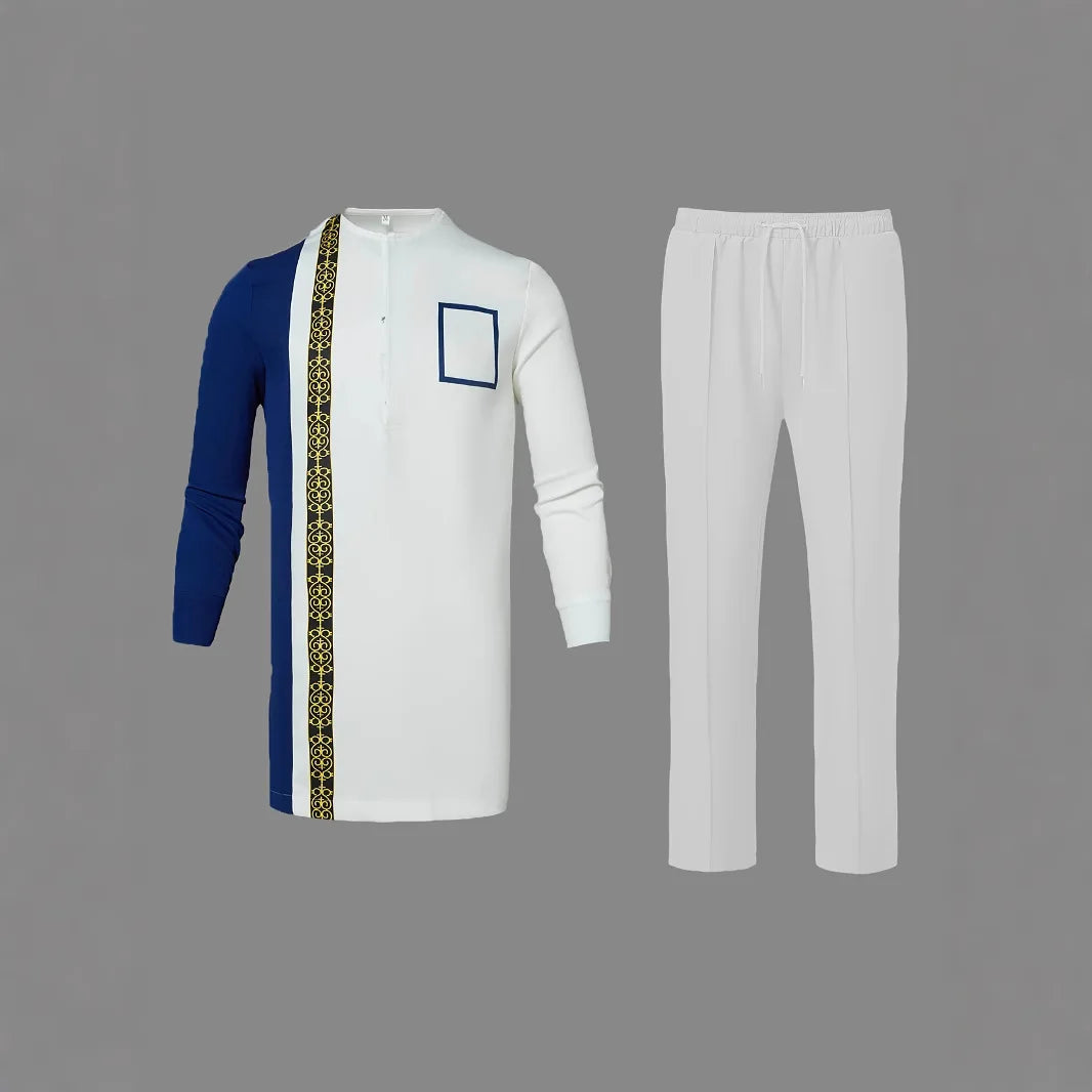 African Clothing for Men, White Shirt and Pant, Party Outfits, Dashiki, 2Pcs in 1 Set for Men, Embroidery Casual Suit, 2025