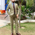 Casual Men's Suits Two Piece Single Breasted Peak Lapel Slim Fit Suit For Man Daily Work Home Fashion Business Jacket Pants