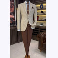 Elegant Men Suits Classy Single Button Formal Blazer Peak Lapel Slim Fit Male Suit Two Piece Business Casual Groom Wedding Set