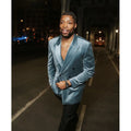 Fashion Velvet Men's Suit 2 Pieces Jacket Pants Business Casual Social Party High Quality Male Clothing