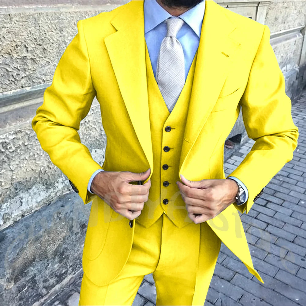 Latest Design Brown Man Work Suit Groom Tuxedos Notch Lapel Mens Business Suits Wedding  Dress Suit Sets (Jacket+Pants+Vest+Tie)