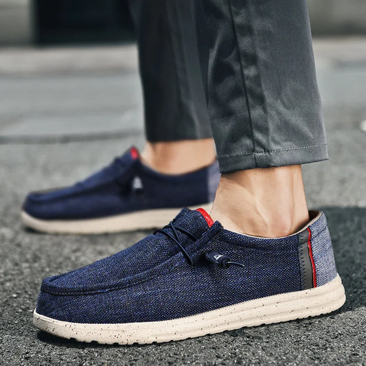 Men Casual Canvas Shoes Mens Loafers Breathable Slip on Flats Male Vulcanized Shoes Driving Shoes Plus Size 48 Walking shoe2024