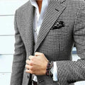 Slim Fit Men's Blazer Houndstooth Casual Italian Style Man Suit Jacket Notched Lapel 1 Pc Check Wedding Coat For Prom Party 2025