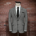 Plaid Blazer For Men 1 PCS Suit Jacket With Side Slit Slim Fit Houndstooth Checked Casual Coat 2025