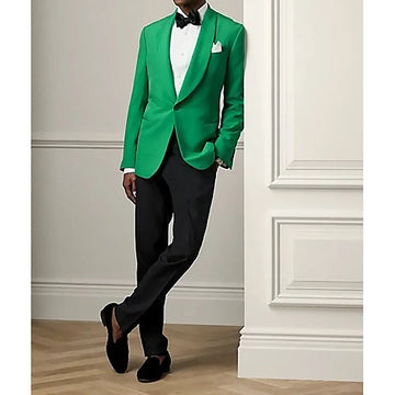 Single Breasted Formal Men's Suit 2 Pieces Jacket Pants Banquet Custom Tuxedo Boutique High-end Male Clothing