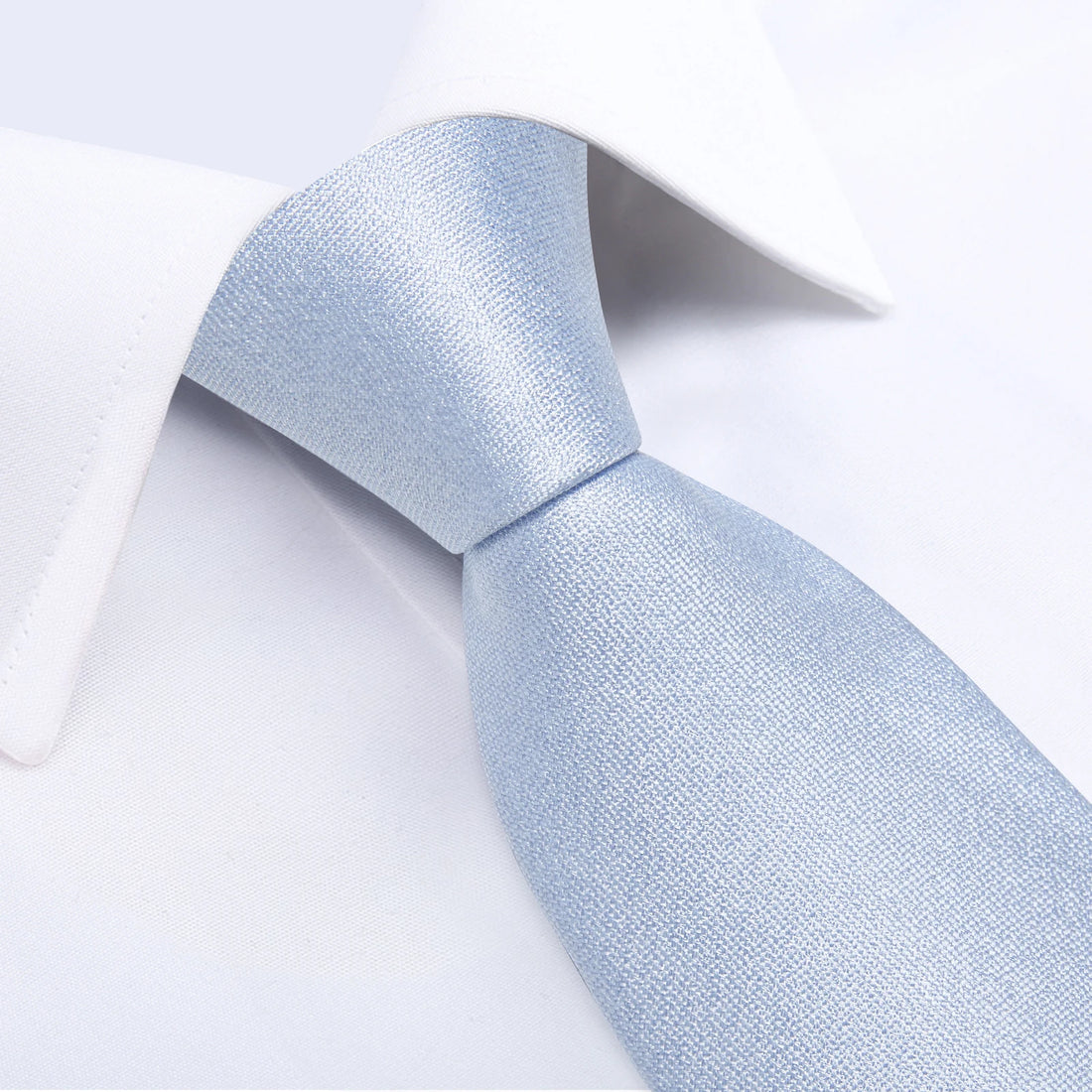 2023 New Classic Solid Silk Ties for Men 8cm Business Wedding Party Neck Tie Handkerchief Cufflinks Accessories Gift for Husband