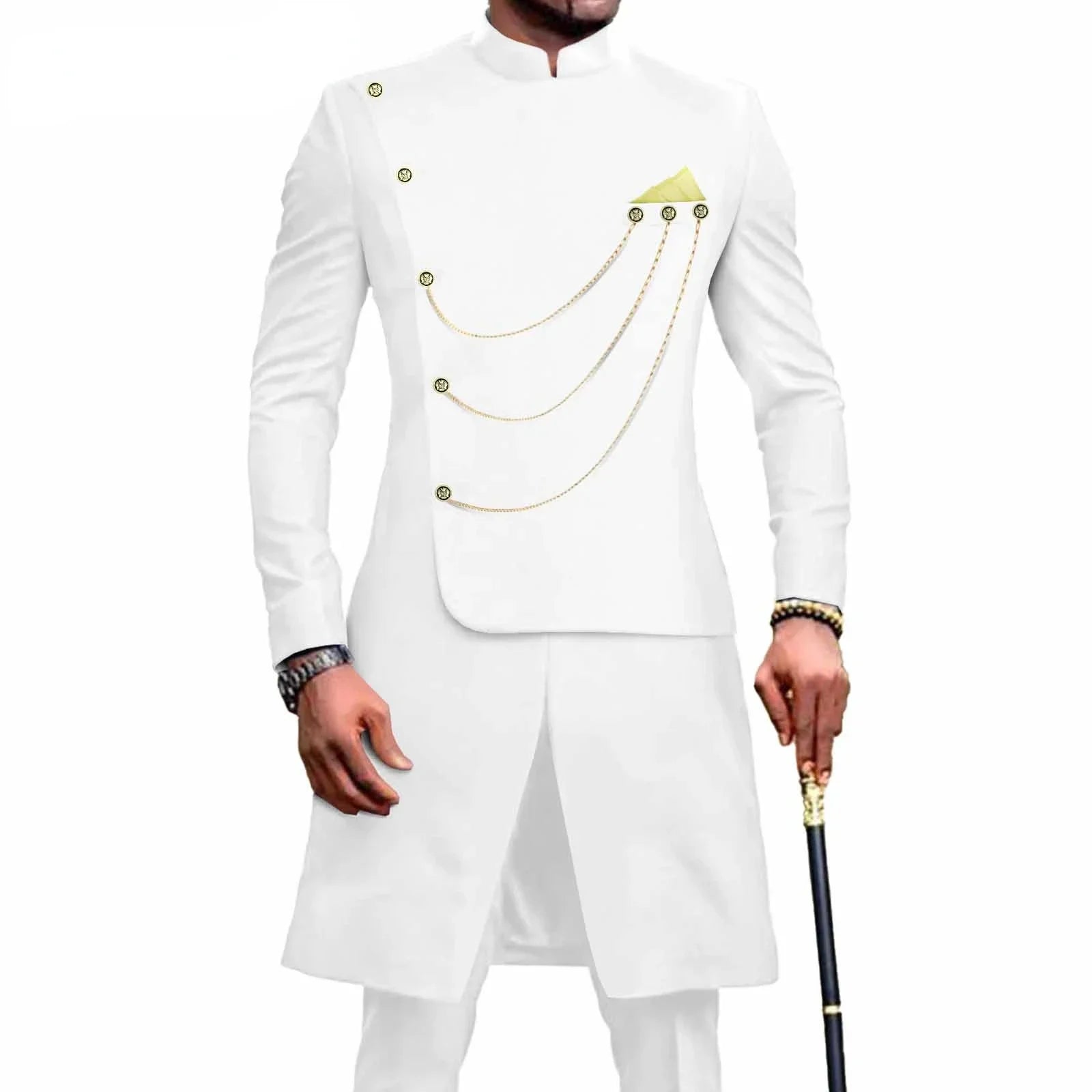 2025 New Casual Fashion Hot Selling Printed Men's Suit Slim Two-piece Set Trajes Elegante Para Hombres Terno Masculinos Completo