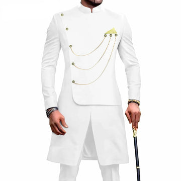 2025 New Casual Fashion Hot Selling Printed Men's Suit Slim Two-piece Set Trajes Elegante Para Hombres Terno Masculinos Completo