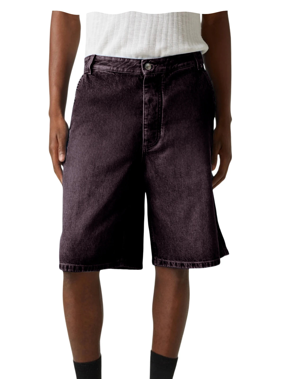 Men's Light Blue Denim Shorts Loose Fit Casual Straight Leg Jean Shorts Summer Breathable Cotton Denim Shorts for Daily Wear