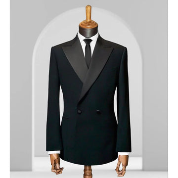 Double Breasted Men Slim Fit Suit 2 Pieces Jacket Pants Formal Occasion Tuxedo Business Casual Chic Outfits