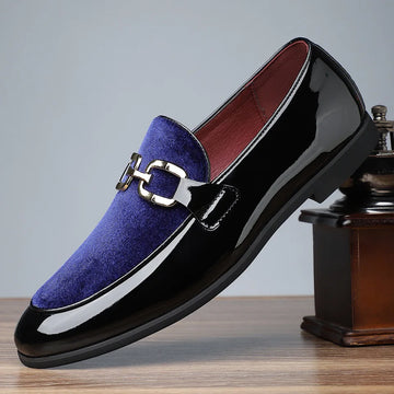 Fashion Gentleman New Men's Pointed Casual Dress Shoes Male Suede Patchwork Formal Wedding Prom Evening Homecoming Footwear