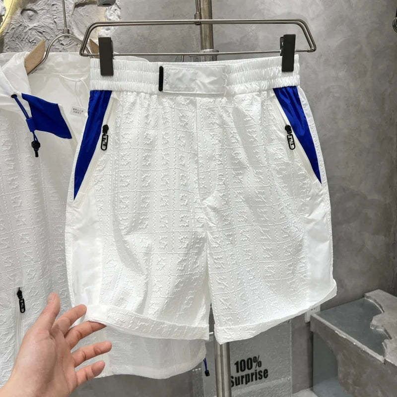 2pcs summer fashionable lightweight casual shorts short sleeved set, loose new style, quick drying, comfortable design men's set