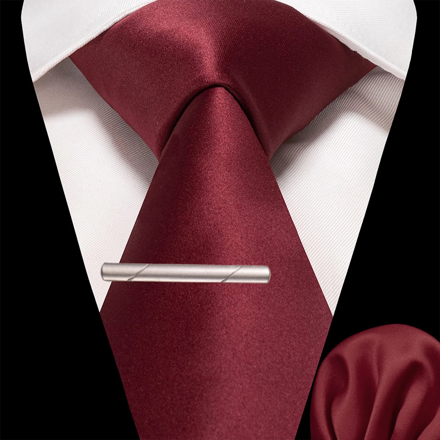 JEMYGINS Solid polyester Men Tie Handkerchief tie clip Set Blue Pink Mint Green Necktie for Wedding Party Business Accessories