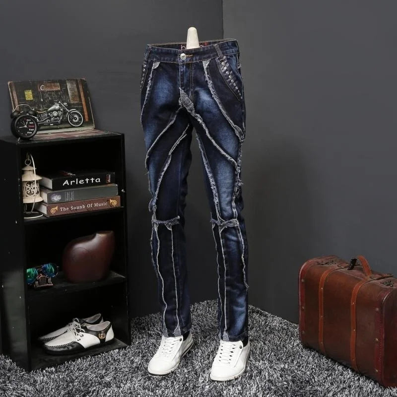 2019 Herbst Jeans Männliche Persönlichkeit Selbstkultivation direkt Kanal Long Hosen Gezeiten Brand Designer Jeans Erkek Jean Pantolon