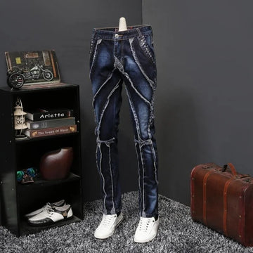 2019 Herbst Jeans Männliche Persönlichkeit Selbstkultivation direkt Kanal Long Hosen Gezeiten Brand Designer Jeans Erkek Jean Pantolon