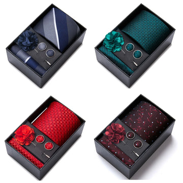 8cm Business Black Solid Paisley Men's Tie Neck Stripe Ties for Men Formal Luxury Wedding Neckties Gravatas In Gift Box