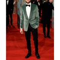 Elegant Shawl Lapel Men's Suit Velvet Jacket Single Button Fashion Blazer with Black Pants Slim Fit Casual Party Prom Male Set