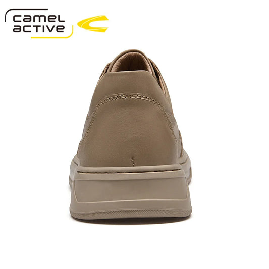 Camel Active New Men's Casual Shoes Genuine Leather Spring/Autumn Outdoors Rubber Sole Lace-up Breathable Black Men Oxfords