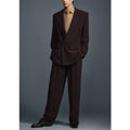 Double Breasted Loose Style Casual Men's Suit 2 Pieces Jacket Pants Travel Commute Boutique Male Clothing
