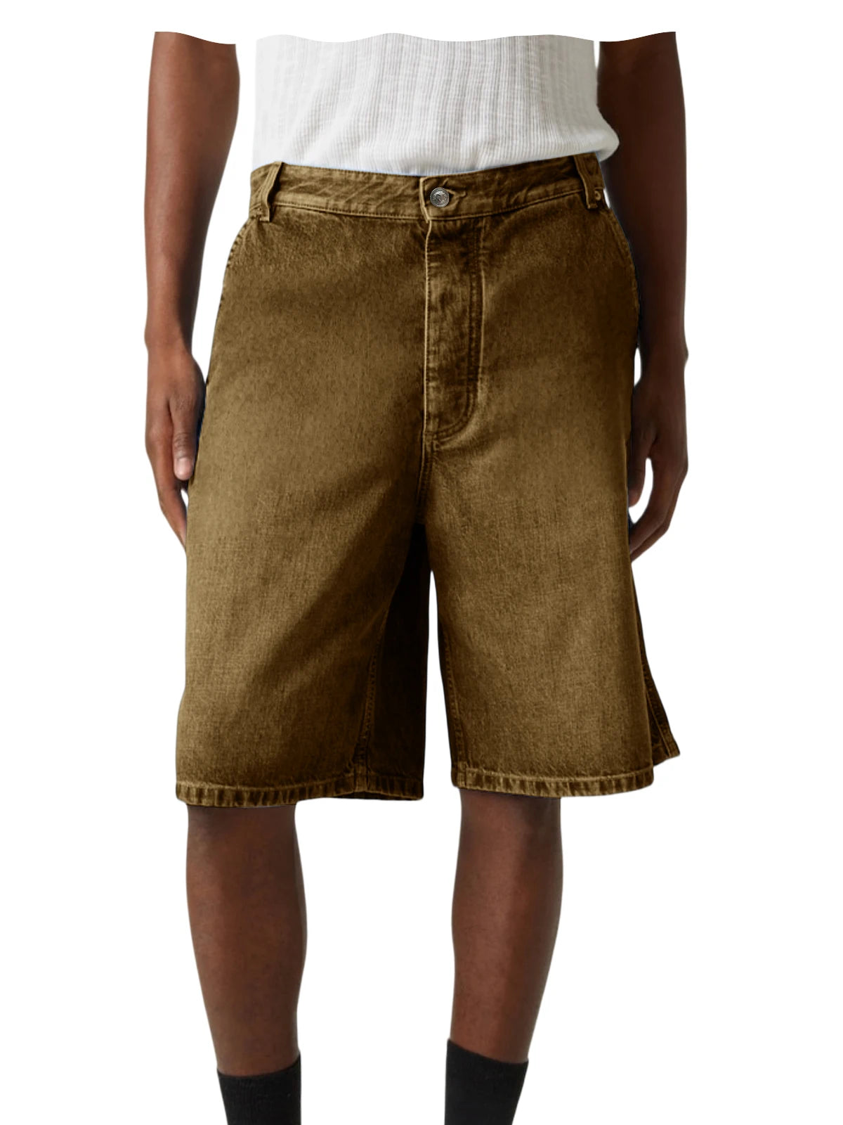 Men's Light Blue Denim Shorts Loose Fit Casual Straight Leg Jean Shorts Summer Breathable Cotton Denim Shorts for Daily Wear