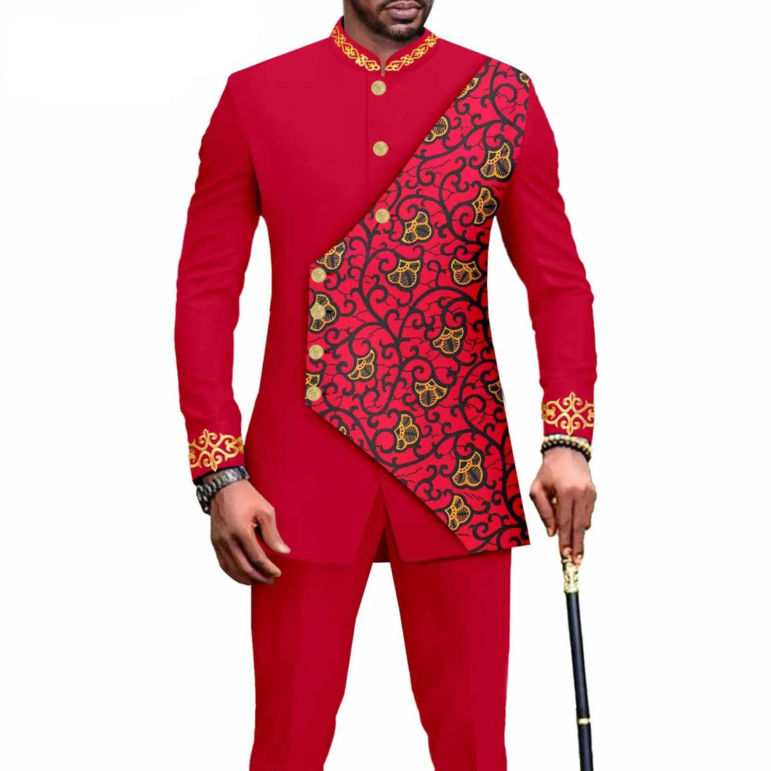 2025 Elegant African Style Men's Luxury Suit Plaid Stripe Single Breasted Suit and Pants 2 Piece Casual Business Suit for Men