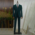 Formal Men's Suit 3 Pieces Wedding Groom Tuxedo Business Casual Jacket Pants Vest Dinner Party Dress