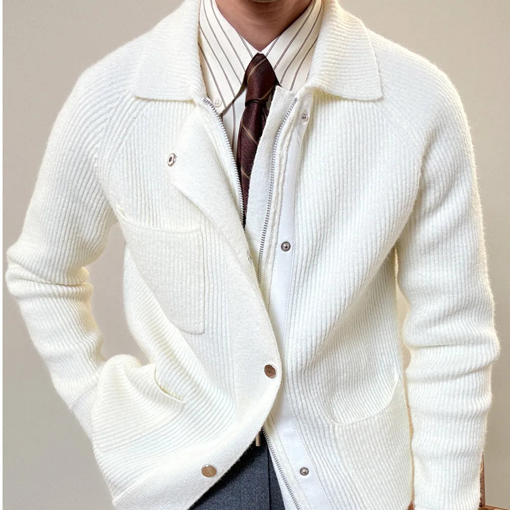 Swater Men's Autumn Winter New Collar Collar Cardigan Cardigan Hombres engrosados, Séter de negocios Hombre Botones