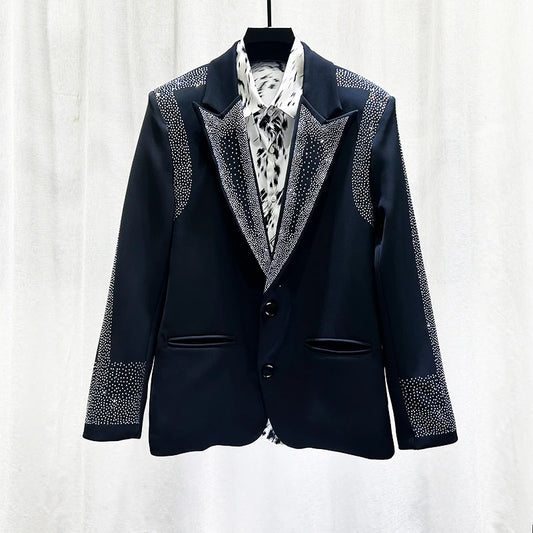 PFHQ Niche Design Men's Blazers Casual Hot Diamond Single Breasted Loose New Trendy Male Suit Jackets Autumn Fashion 21Z6579