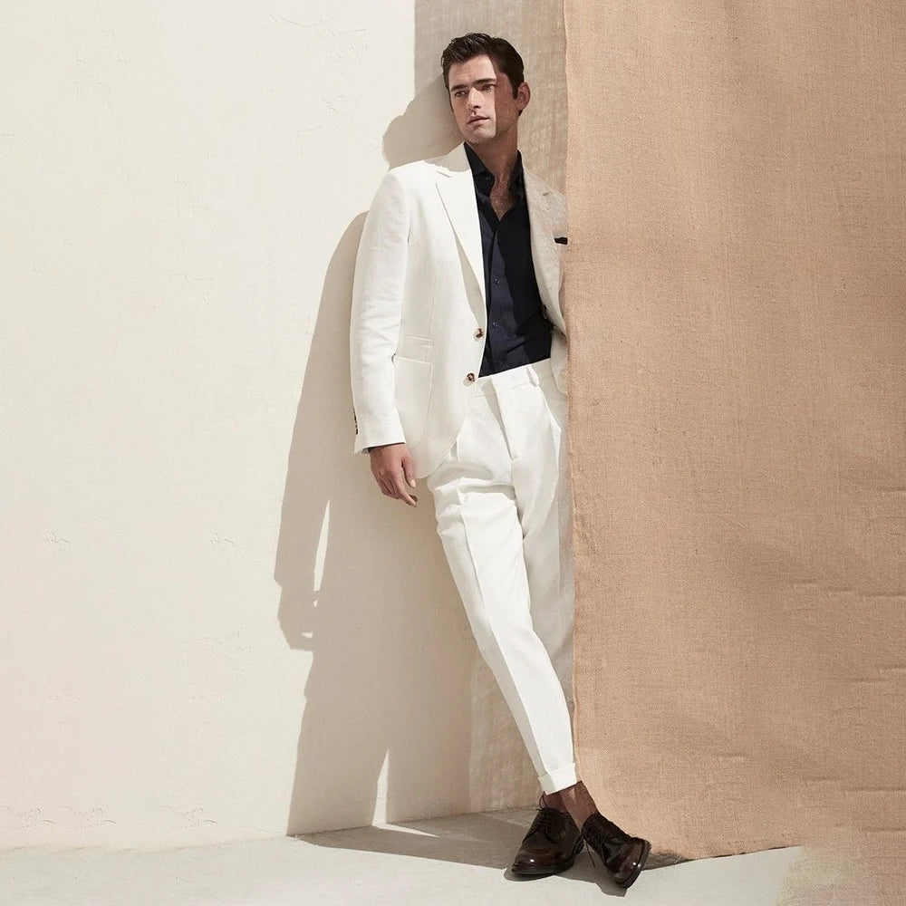 2 Piece Suit Jacket Trousers/Fashion Men's Casual High Quality Business Slim Groom Wedding Formal Suit Terno Masculino