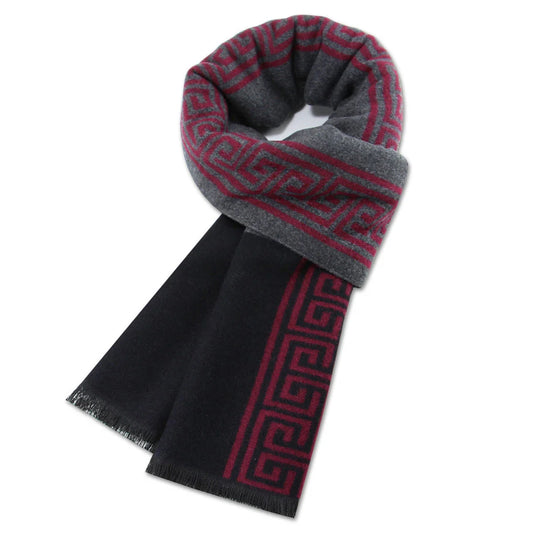 Luxury Scarf Man Winter Warm Wool Scarf For Men Cashmere Silk Scarves Casual Plaid Business Male Long Pashmina Shawls Muffler